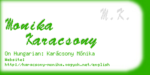 monika karacsony business card