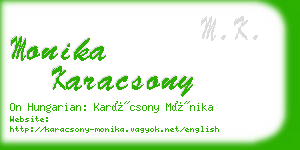 monika karacsony business card